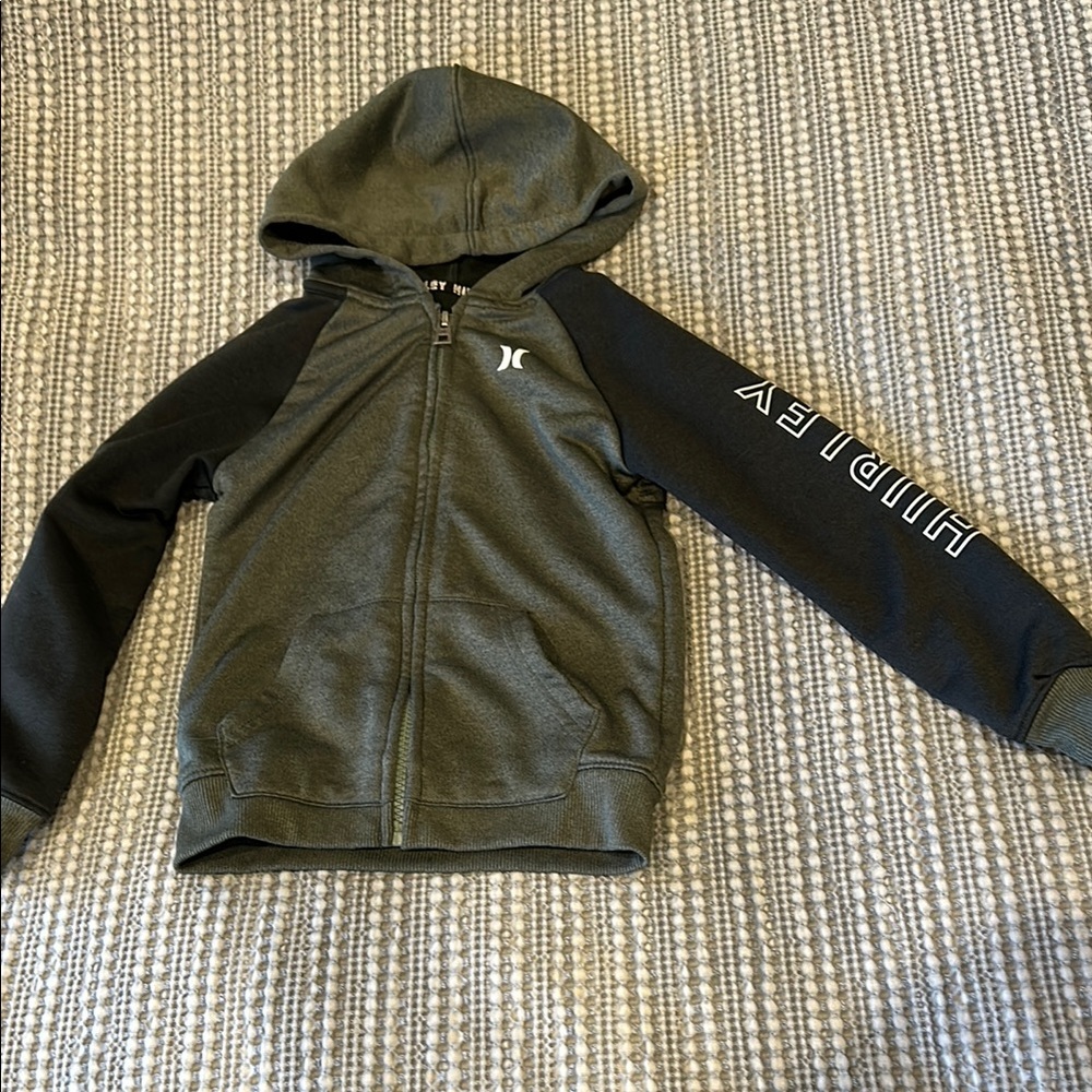 Hurley Gray and Black Hoodie Sweatshirt